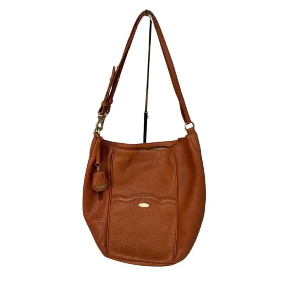 Tahari Brown Large Genuine Leather top Handle Handbag Purse
